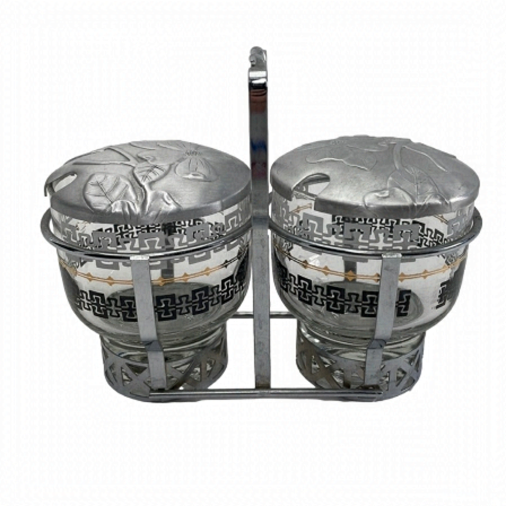 Vintage  Libbey Glass Condiment Caddy